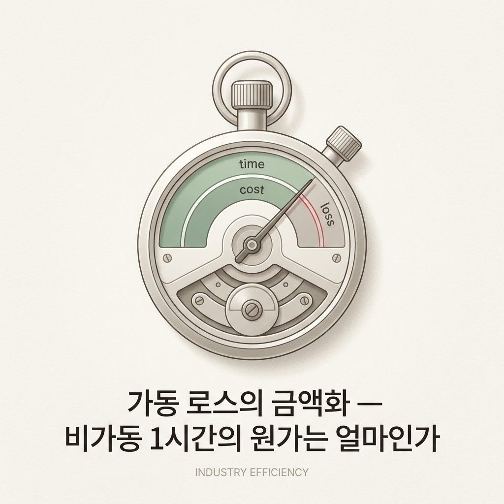 ai thumbnail minimal 가동 로스의 금액화 — 비가동 1시간의 원가는 얼마인가 1788622575