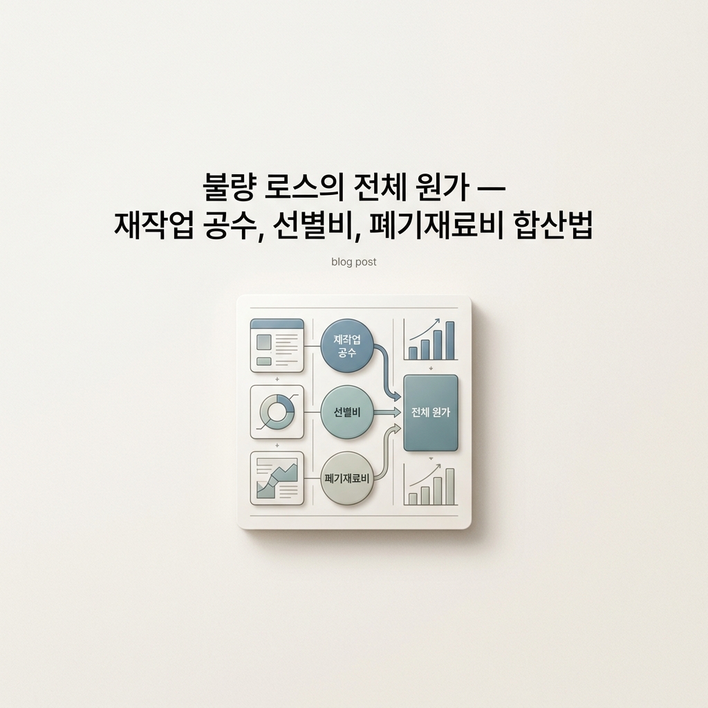 ai thumbnail minimal 불량 로스의 전체 원가 — 재작업 공수 선별비 폐기재료비 합산법 1788622536