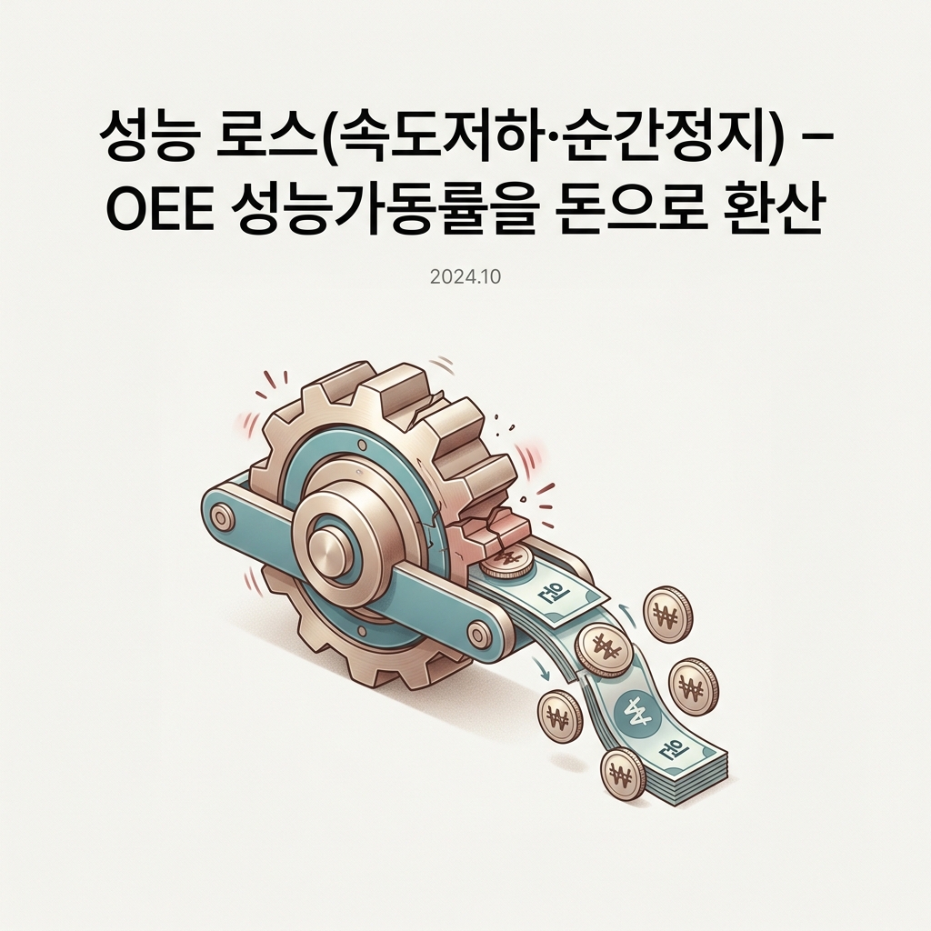 ai thumbnail minimal 성능 로스속도저하·순간정지 — OEE 성능가동률을 돈으로 환산 1788622626