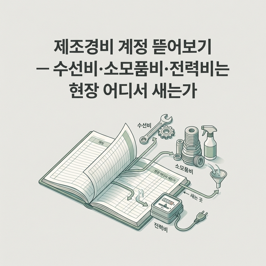 ai thumbnail minimal 제조경비 계정 뜯어보기 — 수선비·소모품비·전력비는 현장 어디서 새는가 1788619954