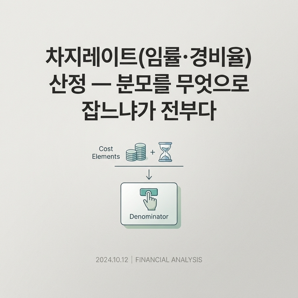ai thumbnail minimal 차지레이트임률·경비율 산정 — 분모를 무엇으로 잡느냐가 전부다 1788622284