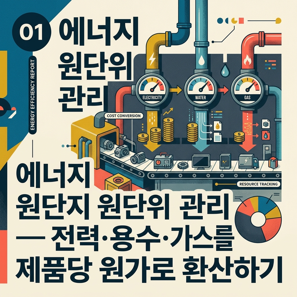 ai thumbnail poster 에너지 원단위 관리 — 전력·용수·가스를 제품당 원가로 환산하기 1788622344
